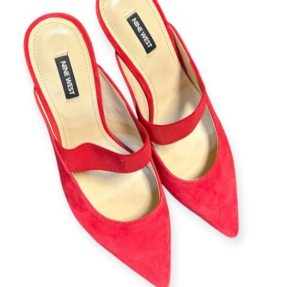NINE WEST Women’s Red Suede  “Watch It” Pump Size 9.5M - Picture 4 of 7